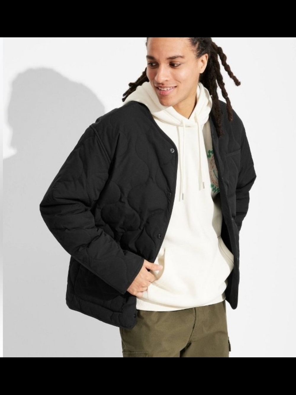 Original Use Black Quilted Snap-Front Puffer Jacket - Men